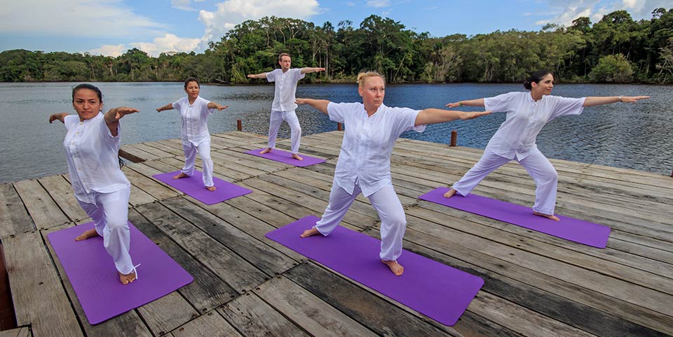 yoga session in the jungle